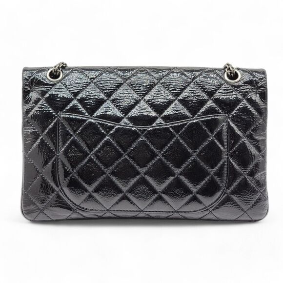 Chanel Classic 2.55 Reissue Jumbo Double Flap Bag - Quilted Patent Leather Black - Picture 3 of 12
